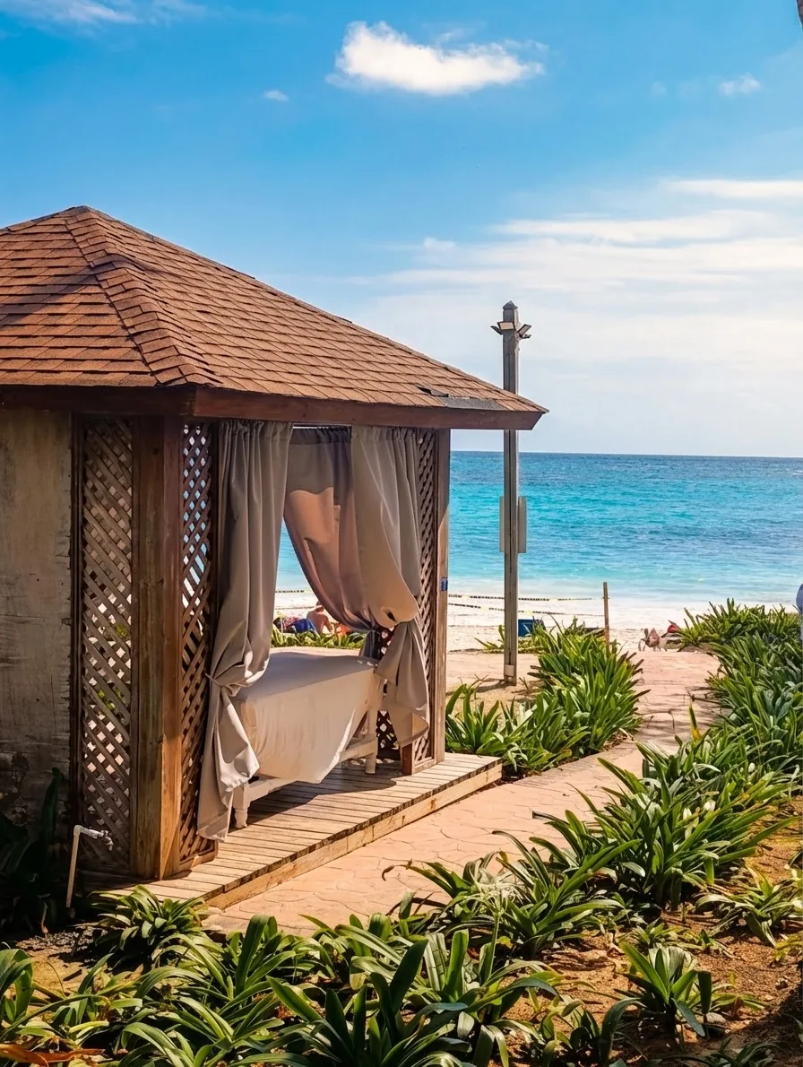 Beachside massage cabana at Arena Blanca Beach, Punta Cana