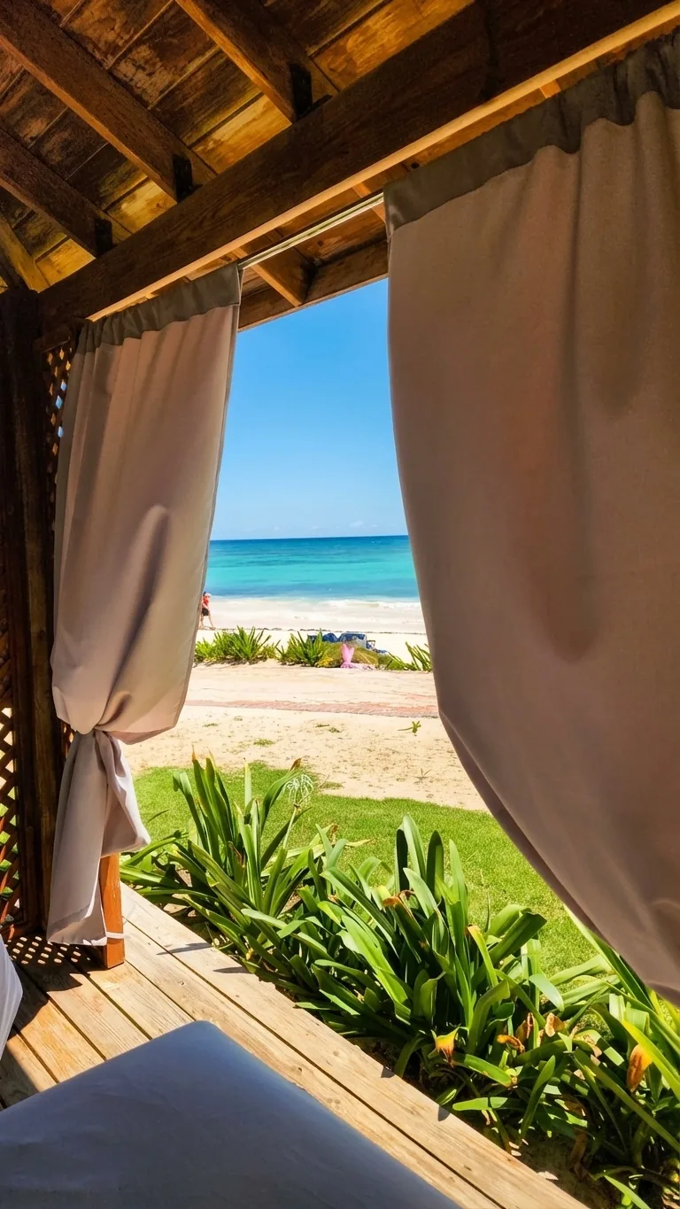 Ocean view from private beach massage cabana in Bavaro